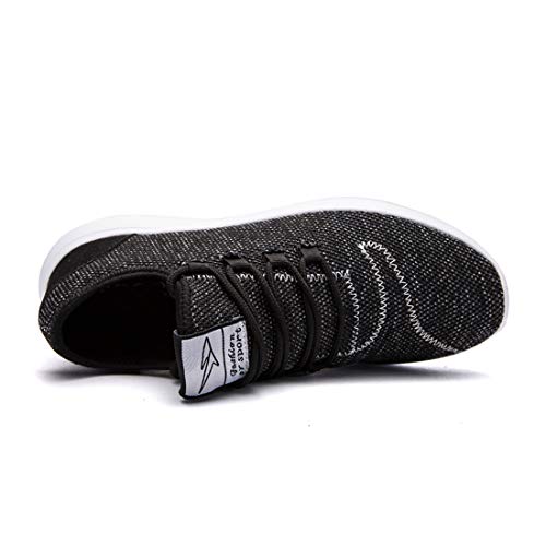 KEEZMZ Men's Running Shoes Fashion Breathable Sneakers Mesh Soft Sole Casual Athletic Lightweight Black-42