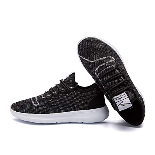 KEEZMZ Men's Running Shoes Fashion Breathable Sneakers Mesh Soft Sole Casual Athletic Lightweight Black-42