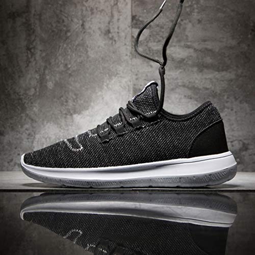 KEEZMZ Men's Running Shoes Fashion Breathable Sneakers Mesh Soft Sole Casual Athletic Lightweight Black-42