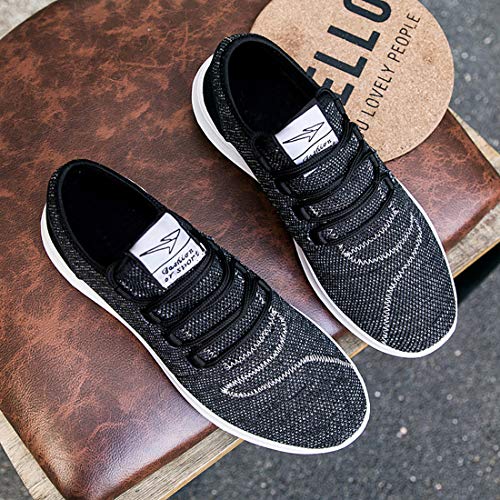KEEZMZ Men's Running Shoes Fashion Breathable Sneakers Mesh Soft Sole Casual Athletic Lightweight Black-42