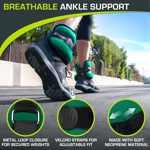 ProsourceFit Ankle Wrist Weights 1 lb. - Green (ps-1230-aw-green)