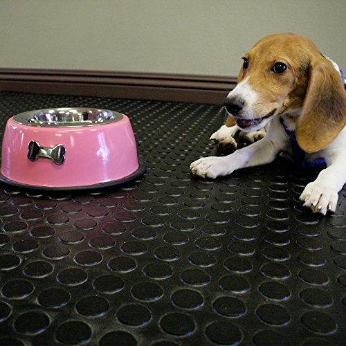 Rubber-Cal Coin-Grip Flooring and Rolling Mat, Brown, 2mm x 4 x 5-Feet