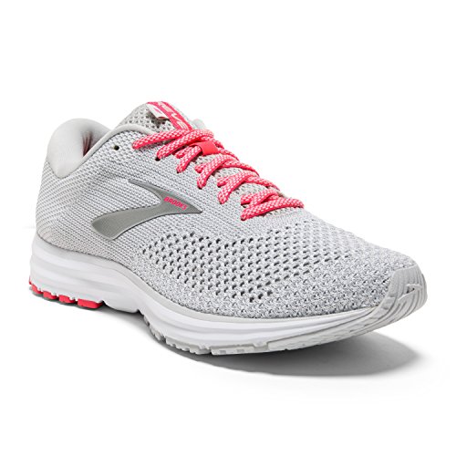Brooks Womens Revel 2 Running Shoe - Grey/White/Pink - B - 5.5
