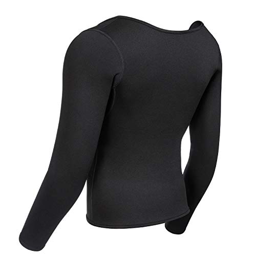 Women Sauna Suit Waist Trainer Neoprene Shirt for Sport Workout Corset Hot Body Shaper Top (S, Black#2 long sleeves)