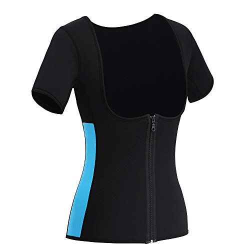 Women Sauna Suit Waist Trainer Neoprene Shirt for Sport Workout Corset Hot Body Shaper Top (3XL, Black Sauna Sweat Shirt)