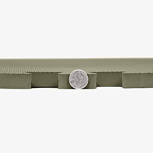 IncStores 5/8 Inch Thick Premium Soft Foam Flooring Tiles | High-Density Interlocking Foam Tiles for Vibrant Floor Protection in Your Home Gym, Playroom, and More | Olive, 25 Pack