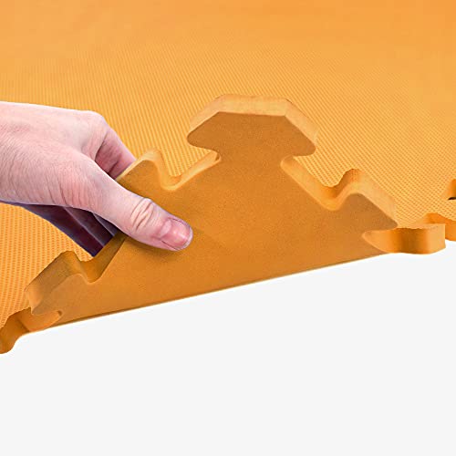 IncStores 5/8 Inch Thick Premium Soft Foam Flooring Tiles | High-Density Interlocking Foam Tiles for Vibrant Floor Protection in Your Home Gym, Playroom, and More | Orange, 36 Pack