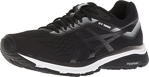 ASICS Women's GT-1000 7 Running Shoes, 7.5, Black/White