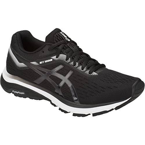 ASICS Women's GT-1000 7 Running Shoes, 7.5, Black/White