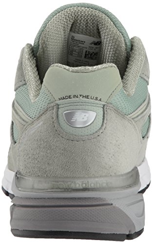 New Balance Men's Made 990 V4 Sneaker, Silver Mint/White, 8.5 D US