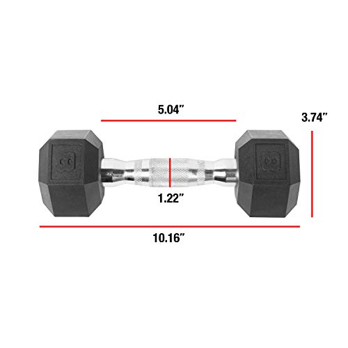 CAP Barbell SDPP-016 Color Coated Hex Dumbbell, Black, 8 pound, Pair