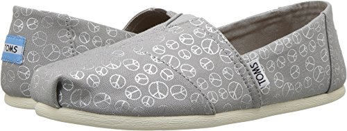 TOMS Women's Drizzle Grey Foil Peace Sign 10010795 (Size: 6.5)