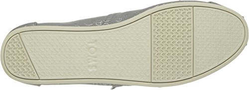 TOMS Women's Drizzle Grey Foil Peace Sign 10010795 (Size: 6.5)