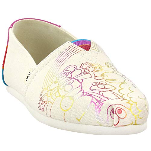 TOMS womens Alpargata loafers shoes, Natural Sesame St Vintage, 6 US