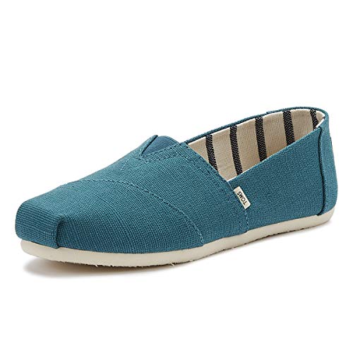 TOMS Women's Alpargata Espadrilles Harbor Blue Heritage Canvas 6