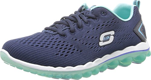 Skechers Sport Women's Skech Air Aim High Fashion Sneaker,Navy Mesh/Light Blue Trim,11 M US