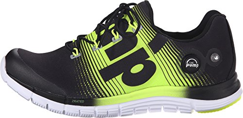 Reebok Men's Zpump Fusion Running Shoe, Black/Solar Yellow/White, 11 M US