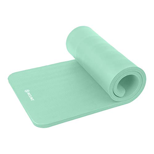 Incline Fit Exercise Mat Ananda 1" Extra Thick Exercise Mat with Strap - Non Slip Workout Mat for Yoga, Pilates, Stretching, Meditation, Floor & Fitness Exercises