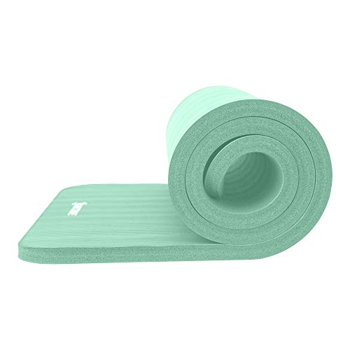 Incline Fit Exercise Mat Ananda 1" Extra Thick Exercise Mat with Strap - Non Slip Workout Mat for Yoga, Pilates, Stretching, Meditation, Floor & Fitness Exercises