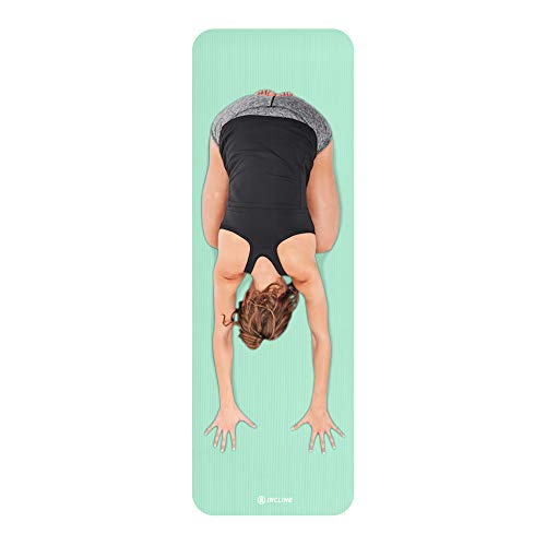 Incline Fit Exercise Mat Ananda 1" Extra Thick Exercise Mat with Strap - Non Slip Workout Mat for Yoga, Pilates, Stretching, Meditation, Floor & Fitness Exercises