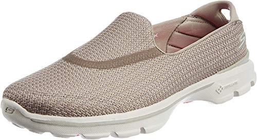 Skechers Performance Women's Go Walk 3 Slip-On Walking Shoe, Stone, 11 M US