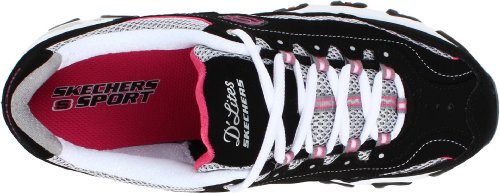 Skechers Sport Women's D'Lites Centennial Sneaker, Black/Pink Centennial, 11 M US