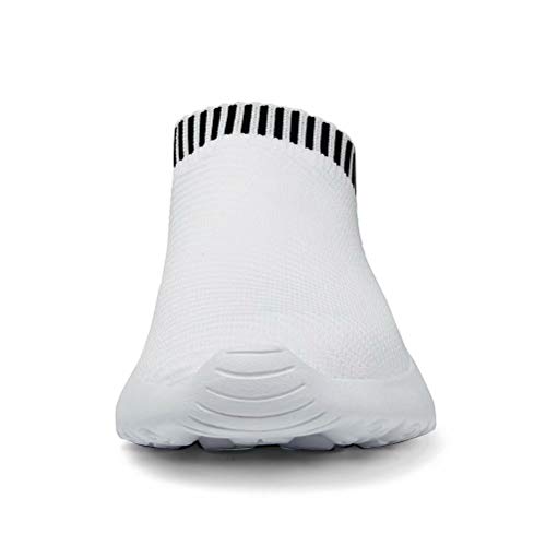 konhill Women's Athletic Walking Shoes - Comfortable Casual Work Gym Slip On Sneakers 11 US White, 42