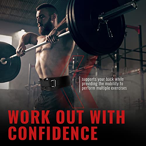 Fire Team Fit Weightlifting Belt, Weight Belt, Weight Lifting Belt for Men and Women, 6 Inch, Back Support for Lifting, Squat and Deadlifting Belt (Red Line, 27" - 32" Around Navel, X-Small)