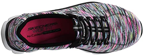 Skechers Women's Sport Empire - Rock Around Relaxed Fit Fashion Sneaker, Black/Multi, 9 B(M) US
