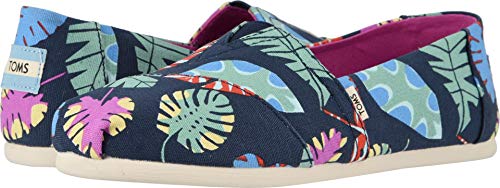 TOMS Women's Alpargata Espadrille, Size: 11 B(M) US, Color: Navy Tropical Leaves