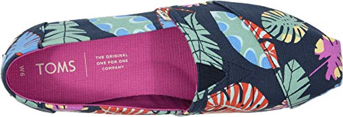 TOMS Women's Alpargata Espadrille, Size: 11 B(M) US, Color: Navy Tropical Leaves