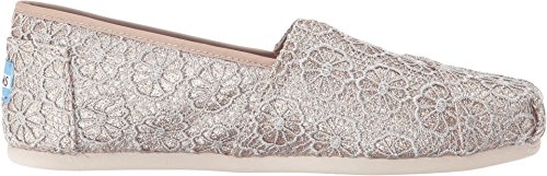 TOMS Women's Classics Rose Gold Crochet Glitter Size 12