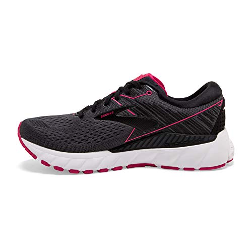 Brooks Womens Adrenaline GTS 19 Running Shoe - Black/Ebony/Pink - B - 11.0