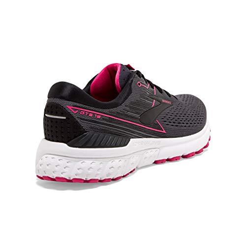 Brooks Womens Adrenaline GTS 19 Running Shoe - Black/Ebony/Pink - B - 11.0