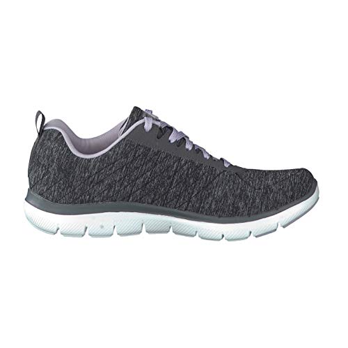 Skechers Women's Flex Appeal 2.0 Trainers, Black (Black/Lavender Bklv), 4.5 UK 37.5 EU 7.5 US