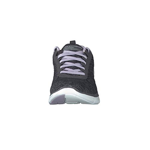 Skechers Women's Flex Appeal 2.0 Trainers, Black (Black/Lavender Bklv), 4.5 UK 37.5 EU 7.5 US