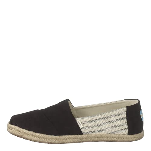 TOMS Women's Black Ivy League Stripes Women's Espadrilles 10013470 (Size: 8)