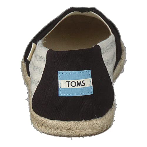 TOMS Women's Black Ivy League Stripes Women's Espadrilles 10013470 (Size: 8)