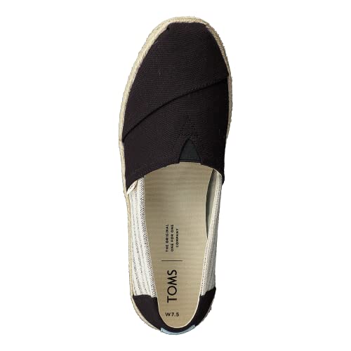 TOMS Women's Black Ivy League Stripes Women's Espadrilles 10013470 (Size: 8)