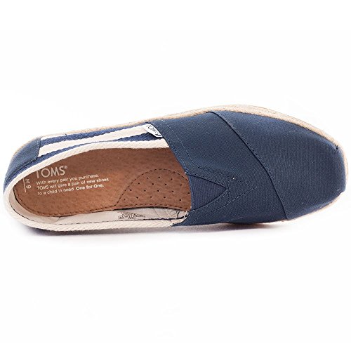 TOMS Classic Stripe University Mens Slip On 7 UK Navy White
