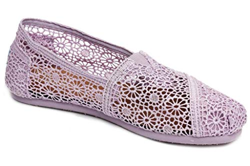 TOMS Shoes Women's Classics Lilac Snow Crochet Slip-On Shoes (8.0 US W)