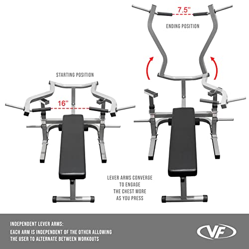 Valor Fitness BF-47 Adjustable Flat/Incline Bench Press with Independent Converging Arms and Ab Crunch Feature