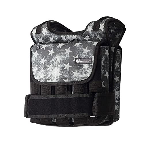 Weight vest (Short) - premium quality - best for cross fit training - running - jogging - Fully Adjustable (S pro weight vest) (Pro II - S.T Camo, 60lbs(Iron ore bags))