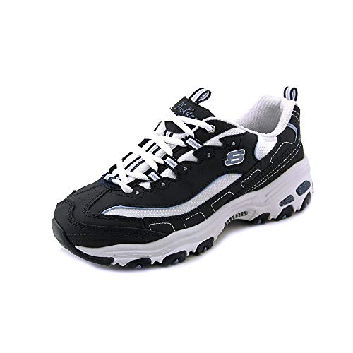 Skechers Sport Women's D'Lites Lace-Up Sneaker, Navy, 8 M US