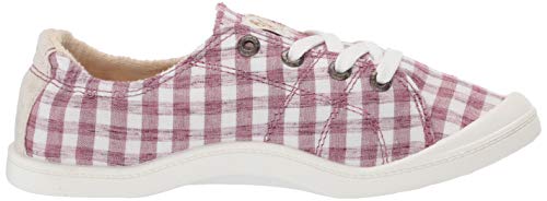Roxy Women's Bayshore Slip On Sneaker Shoe, Gingham Raspberry, 5 Medium US