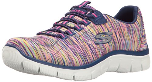 Skechers Women's Sport Empire - Rock Around Relaxed Fit Fashion Sneaker, Navy/Multi, 5.5 B(M) US