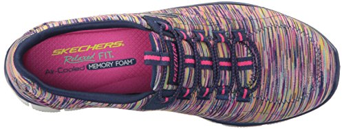 Skechers Women's Sport Empire - Rock Around Relaxed Fit Fashion Sneaker, Navy/Multi, 5.5 B(M) US