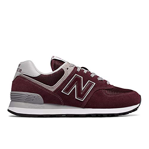 New Balance Women's 574 V2 Evergreen Sneaker, Burgundy/White, 5
