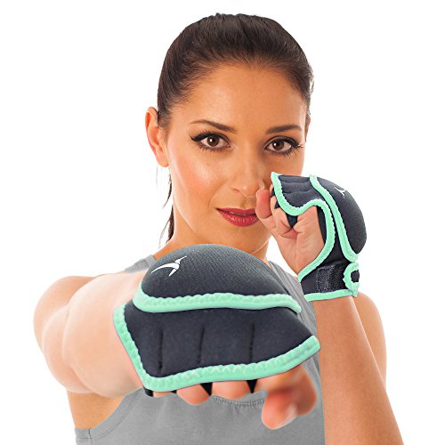 Empower Women's 2lb Mint Weighted Gloves - Kickboxing, MMA