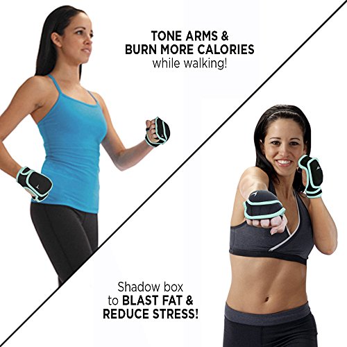 Empower Women's 2lb Mint Weighted Gloves - Kickboxing, MMA